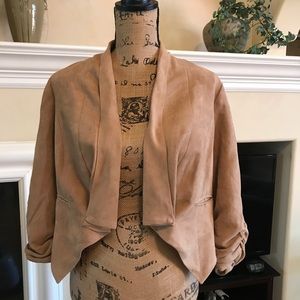 Short faux suede jacket